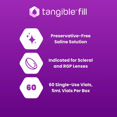 Tangible Fill used to rinse and fill scleral lenses before insertion.