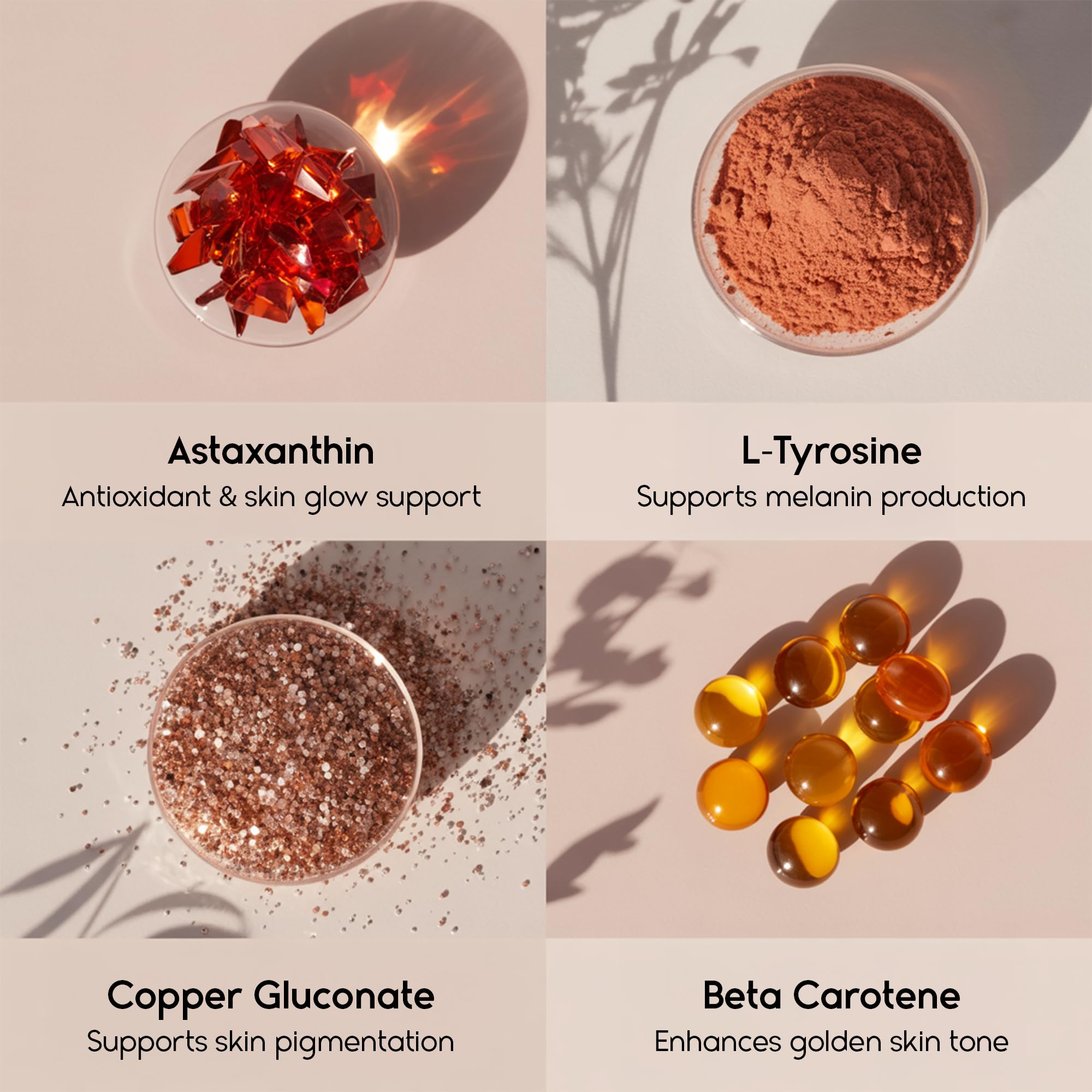 Tanova ingredients L-Tyrosine showcasing pigment-related support