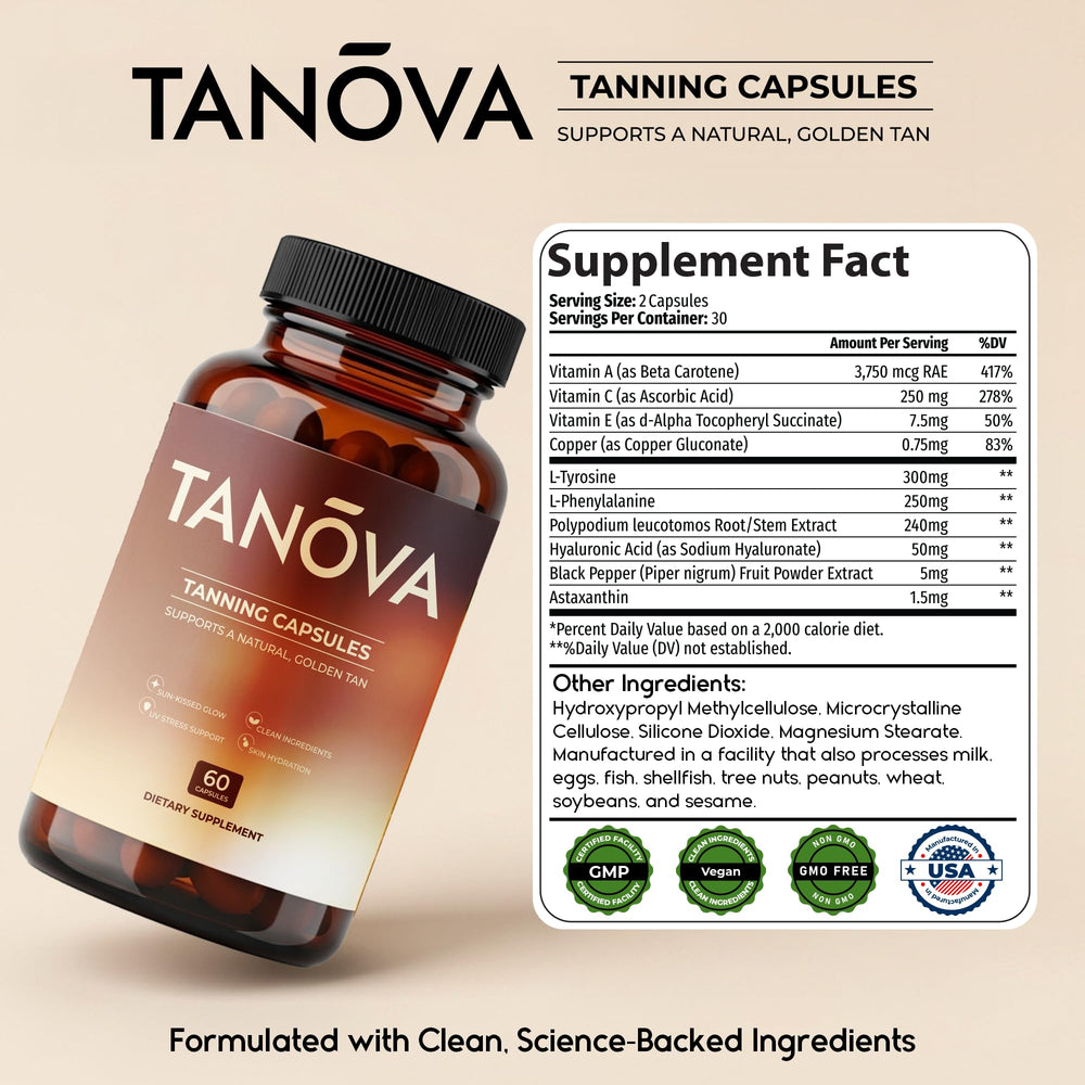 Tanova ingredients polypodium leucotomos antioxidant protection