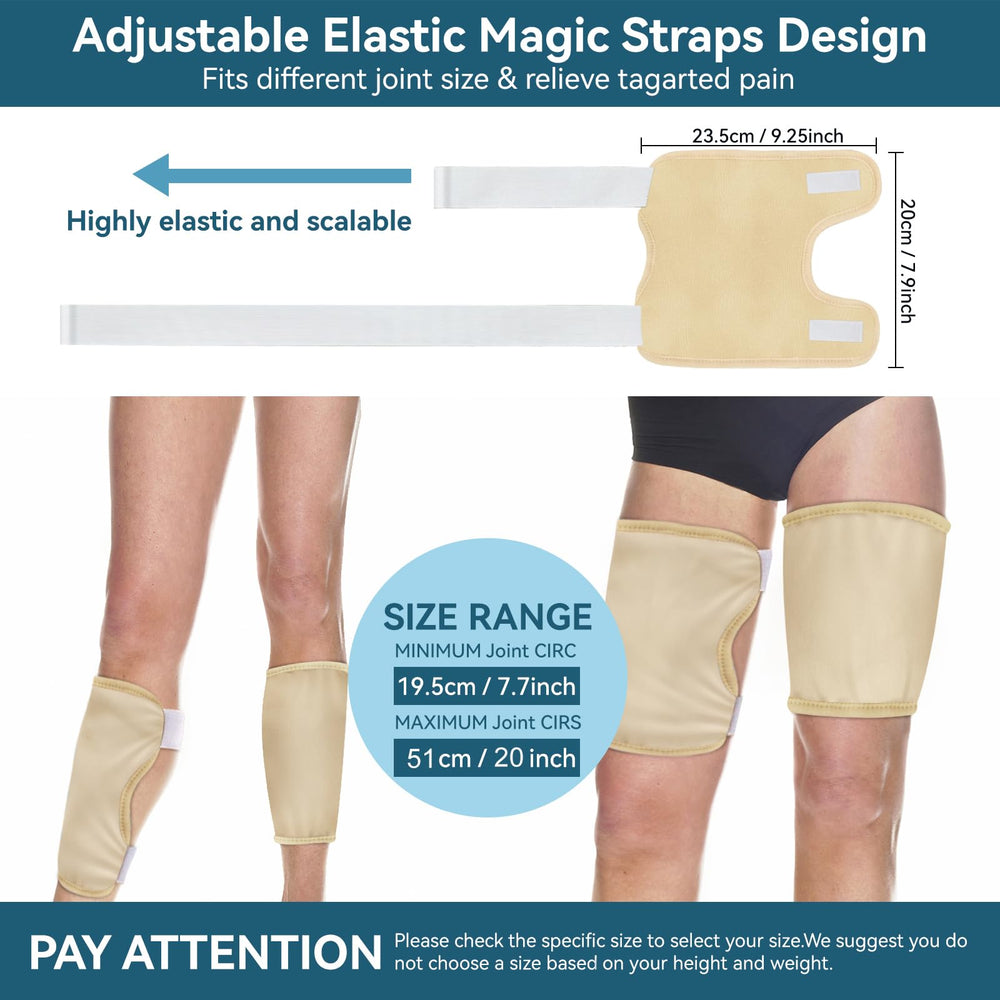Taoscare castor oil pack wrap thigh supports larger area with adjustable fit for comfortable wear.