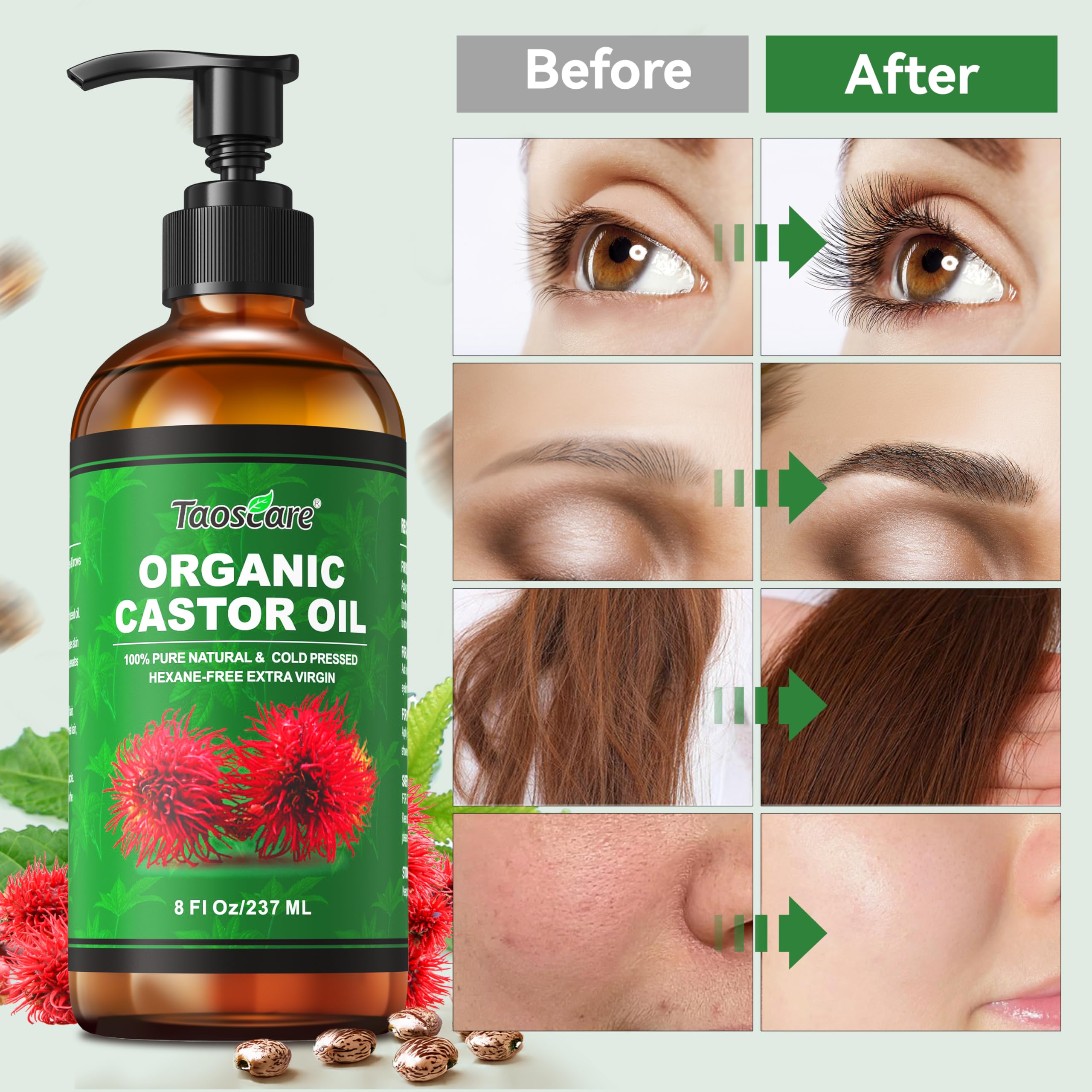 Taoscare castor oil applied to skin for hydration