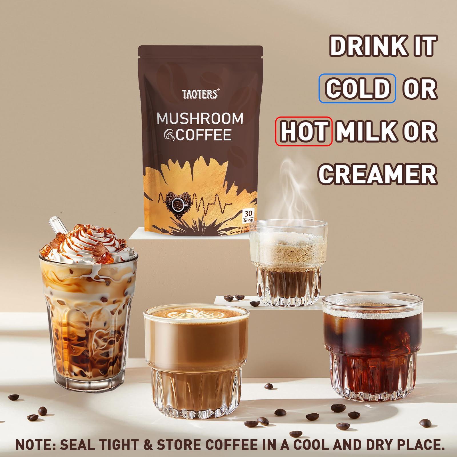 Morning routine with TAOTERS Mushroom Coffee for balanced energy.