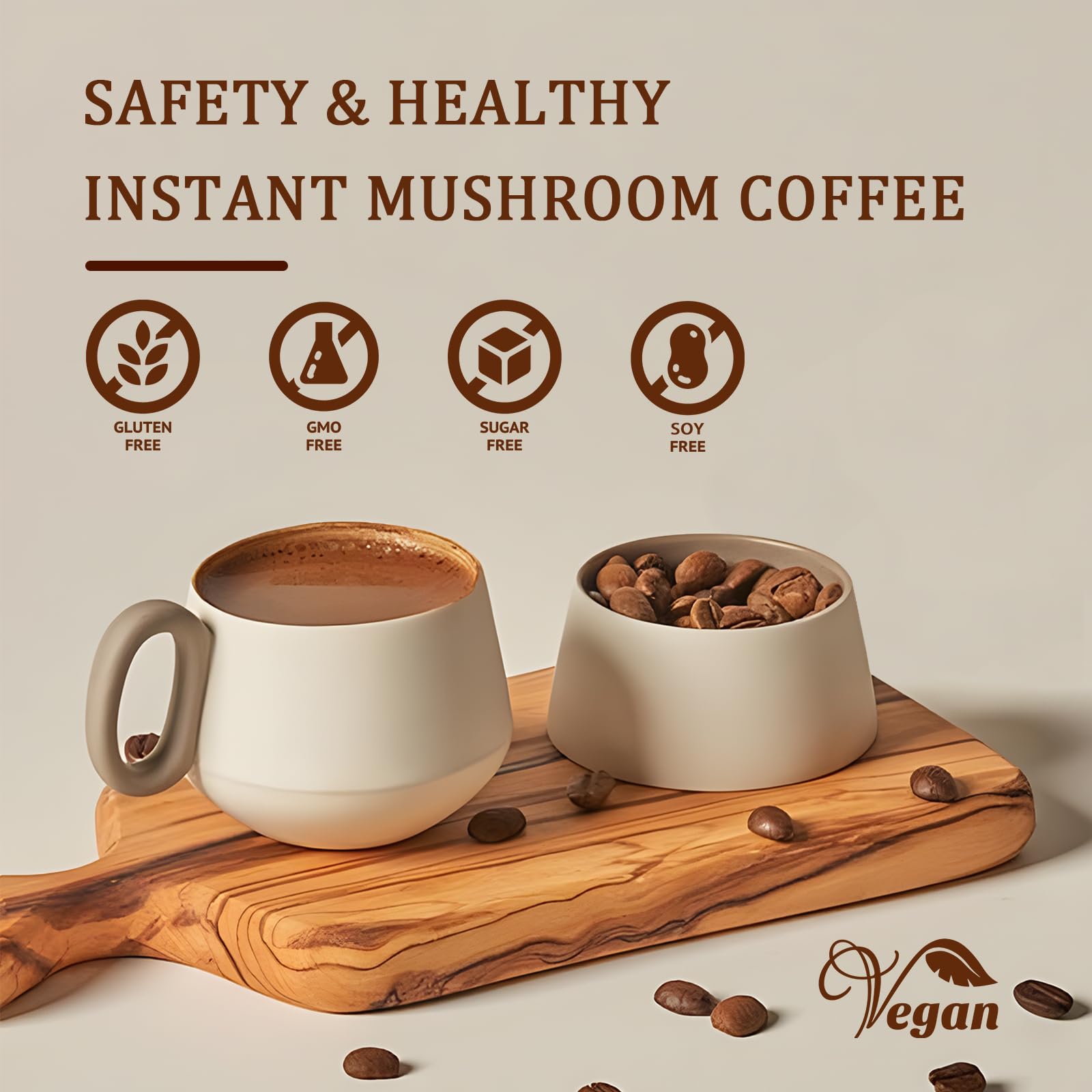 Smoothie with TAOTERS Mushroom Coffee powder for easy daily nutrition.