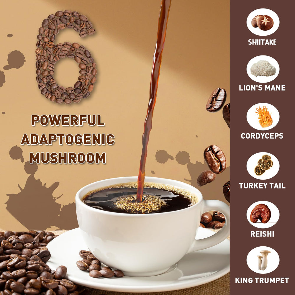 Pouring mushroom powder into a mug, highlighting versatile nutrition boost.