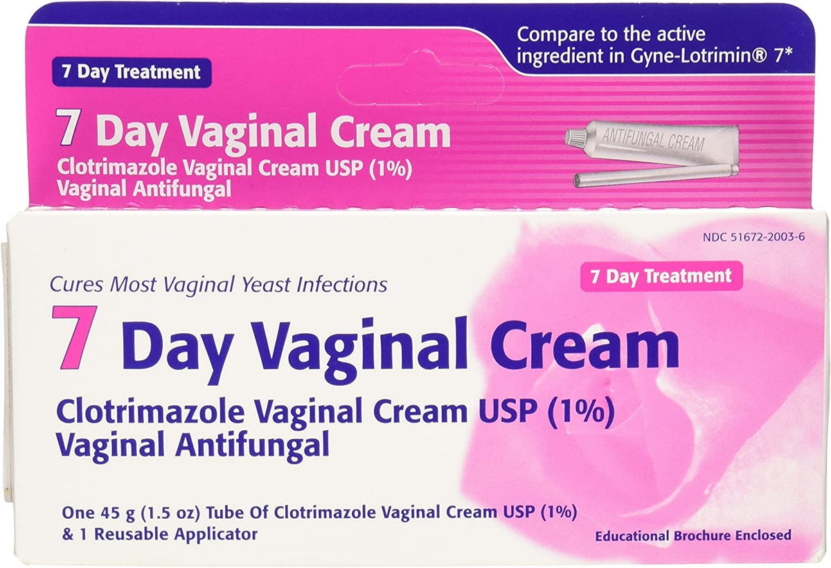 TARO Clotrimazole 1% vaginal cream tube for internal use and itch relief