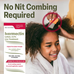 TARO Ivermectin Lotion application area demonstrates easy spot application for lice treatment.
