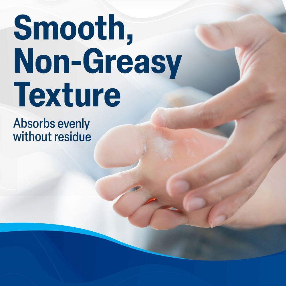 Application on foot demonstrates easy, daily use of TARO cream.