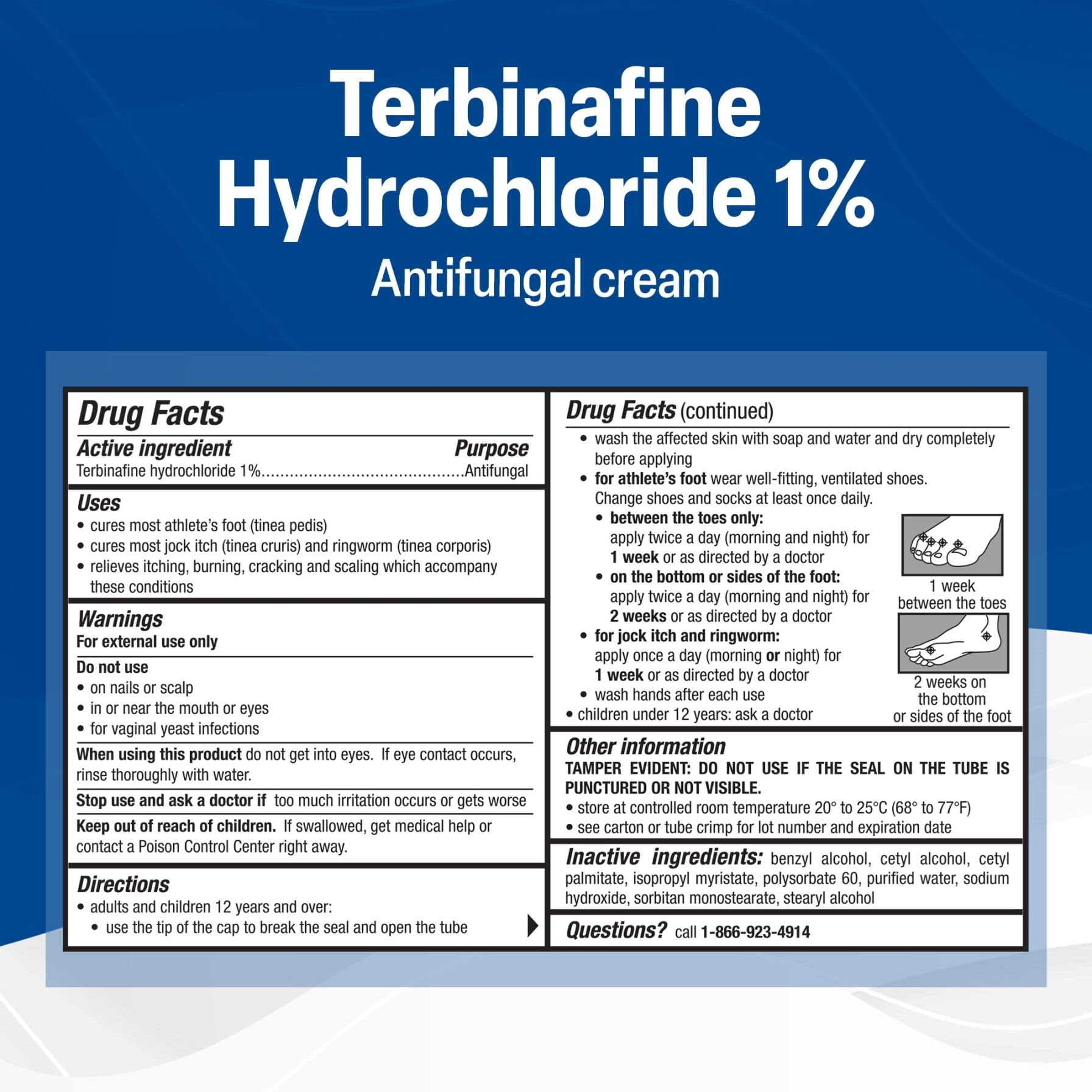 Packaging box ready for home care routines with TARO Terbinafine 1%.