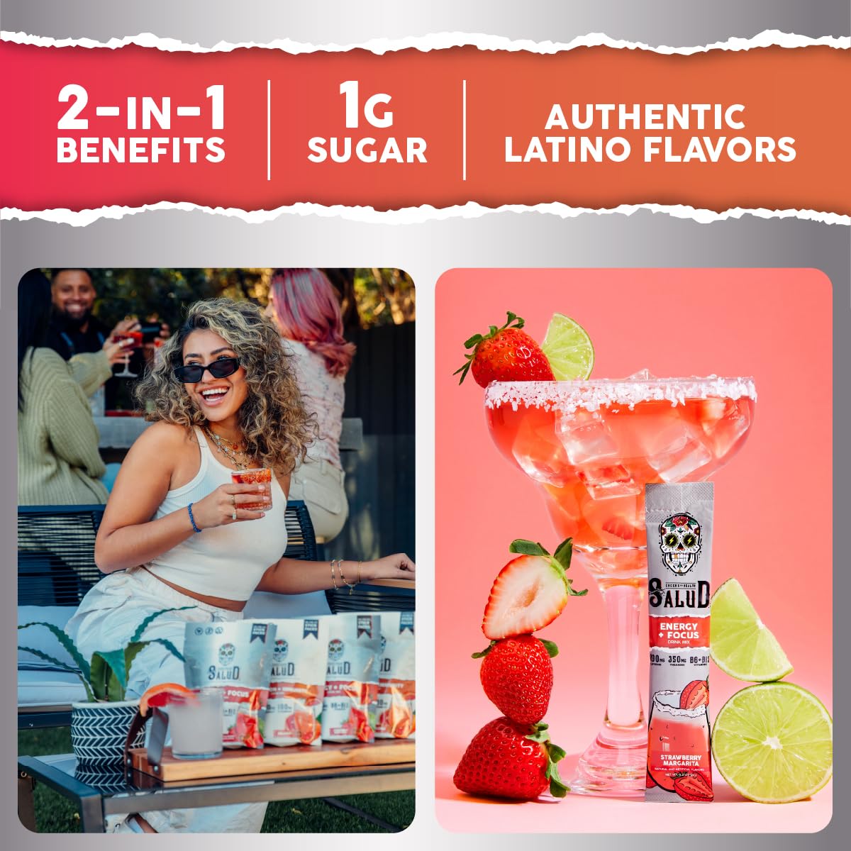 Taste Salud clean energy mixed with water for focus-friendly mornings