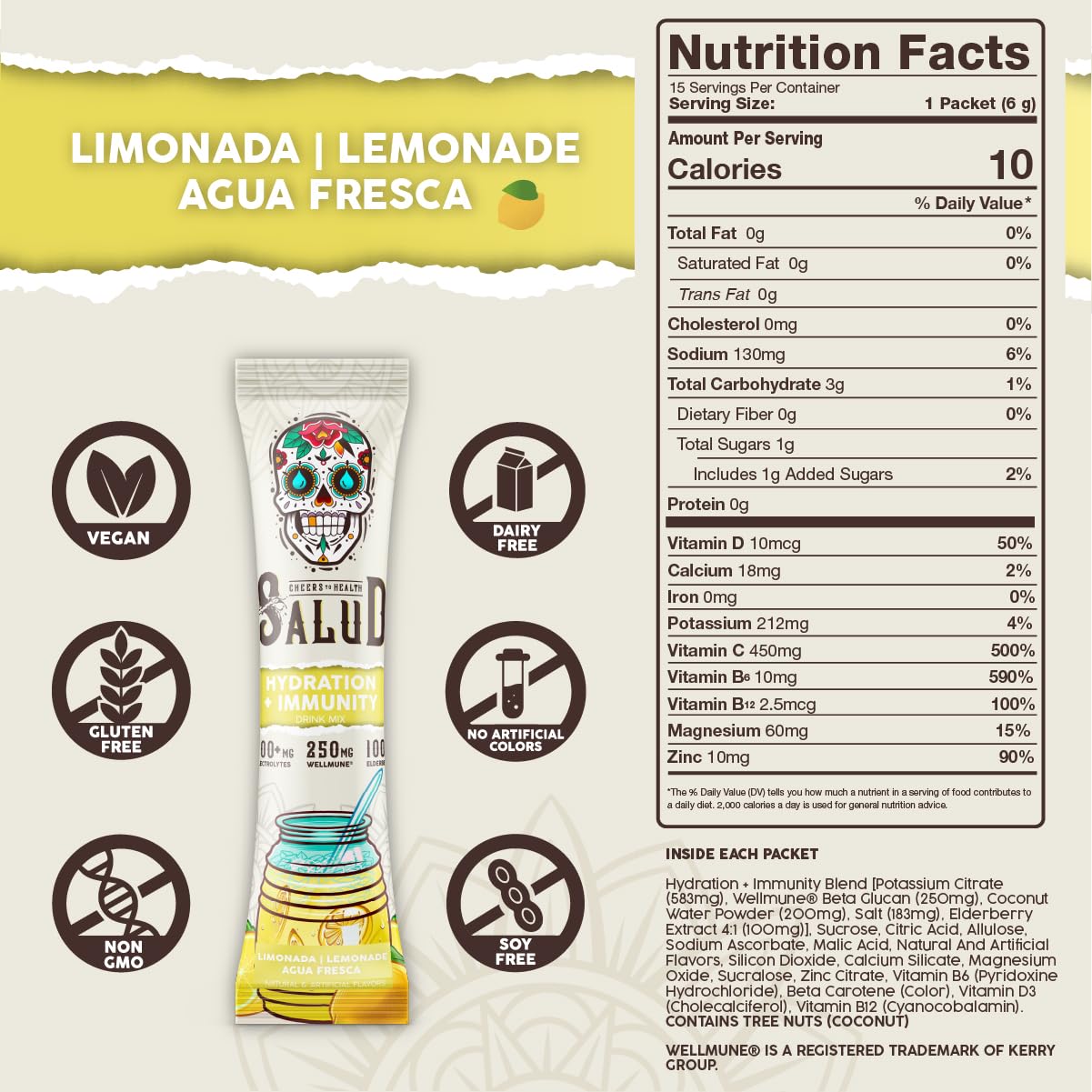 Taste Salud elderberry boost mix showing antioxidant-rich immune-support ingredients