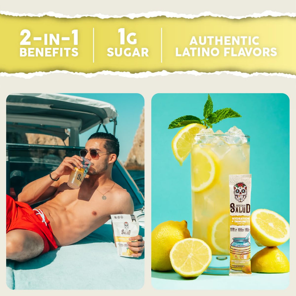 Taste Salud immunity electrolytes powder bottle ready to energize daily hydration