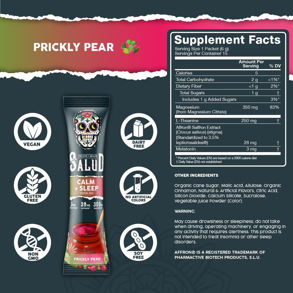 Taste Salud prickly pear drink glass ready to enjoy a soothing evening beverage.