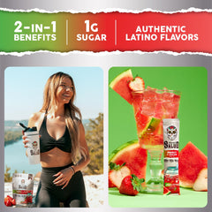 Taste Salud strawberry-watermelon powder delivers a refreshing, flavorful mix.