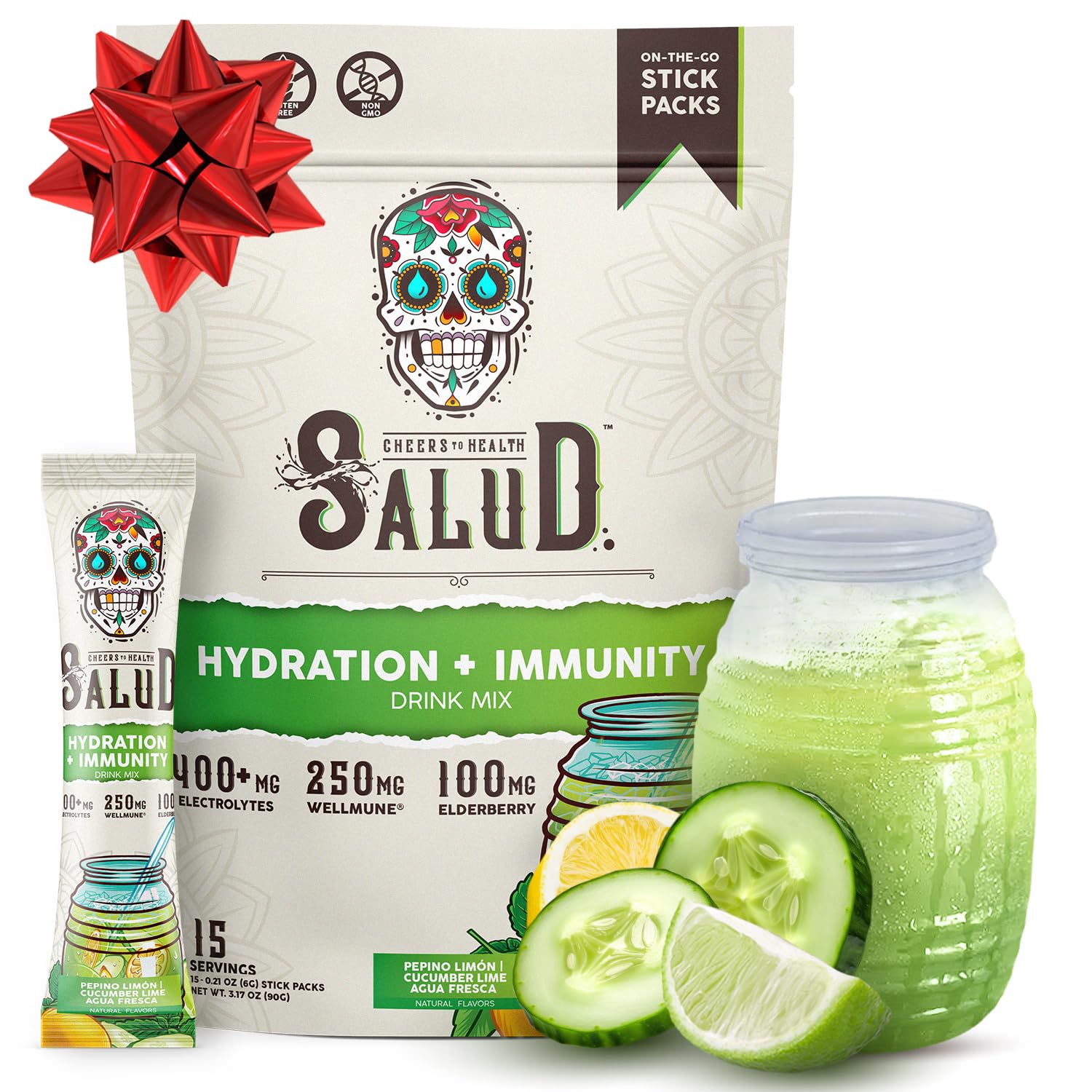 Taste Salud two-in-one hydration packets on the go with electrolytes for daily refreshment.