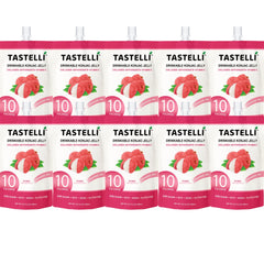 Tastelli Konjac Jelly Collagen Vitamin C closeup; convenient wellness snack.