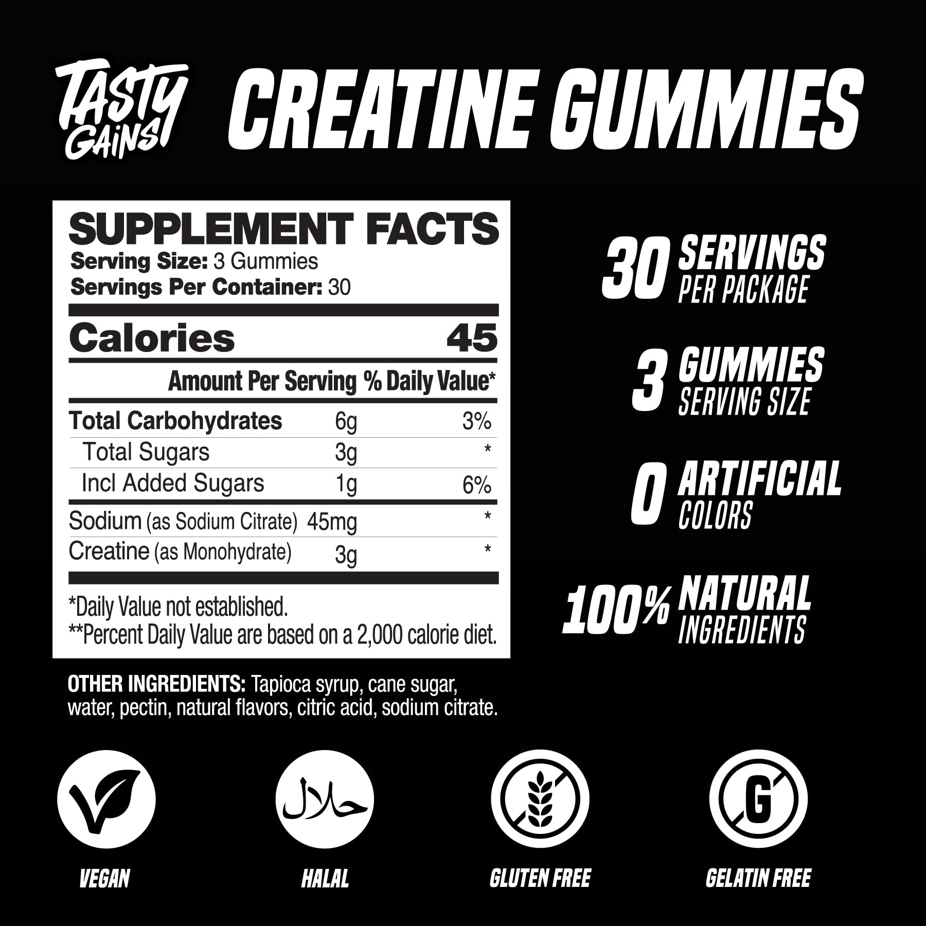 Front packaging showing 90 g container for on-the-go gym sessions.