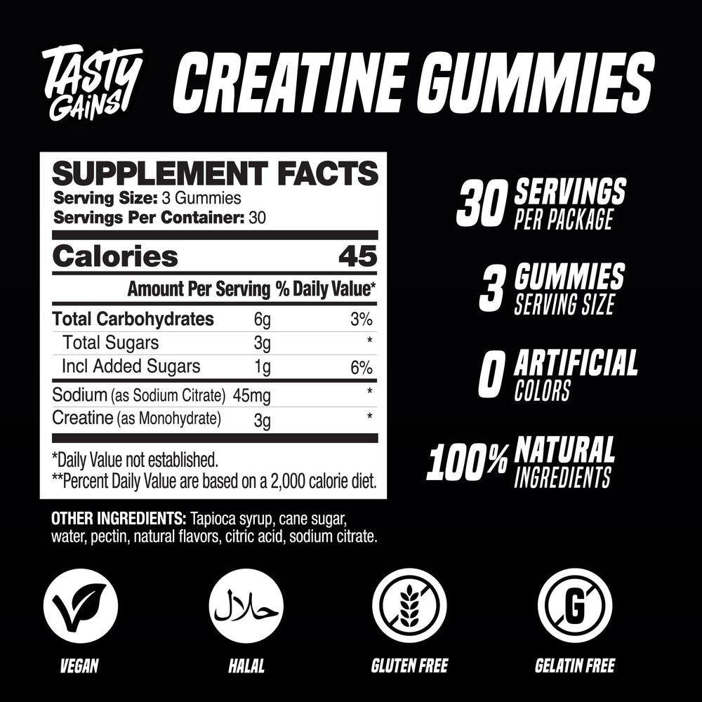 Front packaging showing 90 g container for on-the-go gym sessions.
