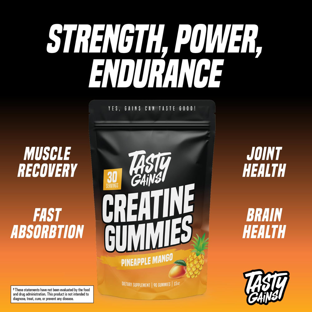 TASTY GAINS Creatine Gummies vegan friendly option for athletes