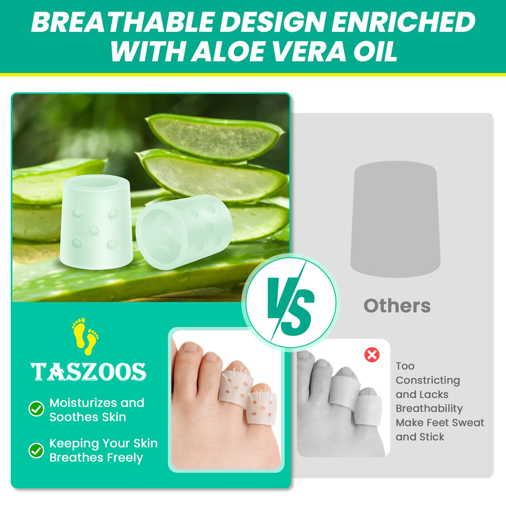 Medical-grade gel toe protectors by TASZOOS stay elastic