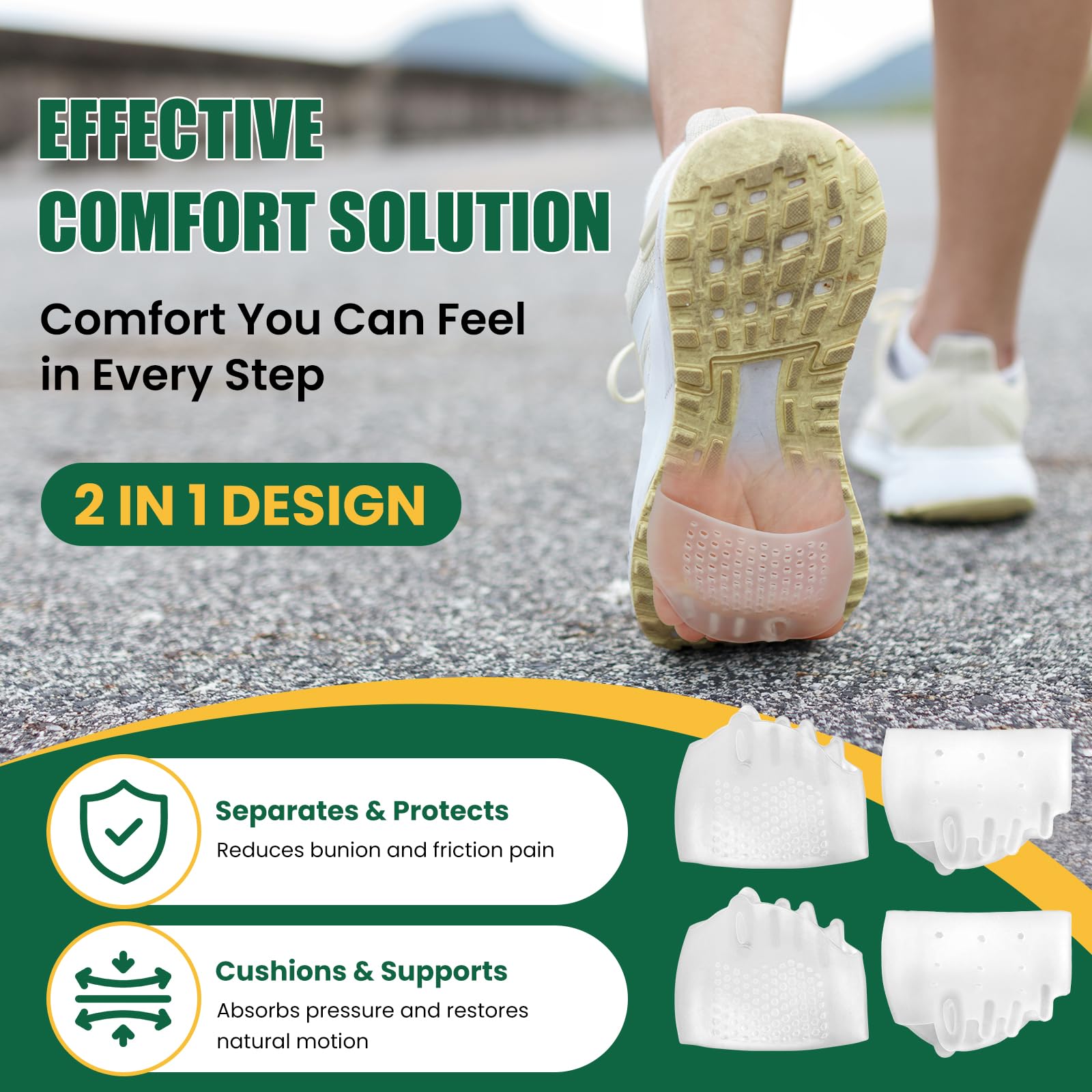 TASZOOS travel-friendly 4-piece foot pad set suited for on-the-go use