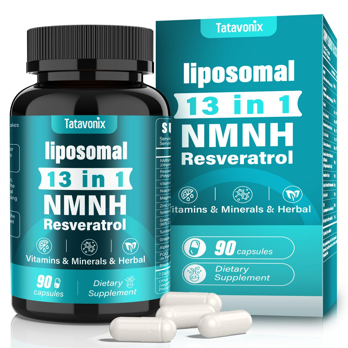 Tatavonix 13 in 1 NMNH bottle showcases premium NMNH formula for daily vitality.
