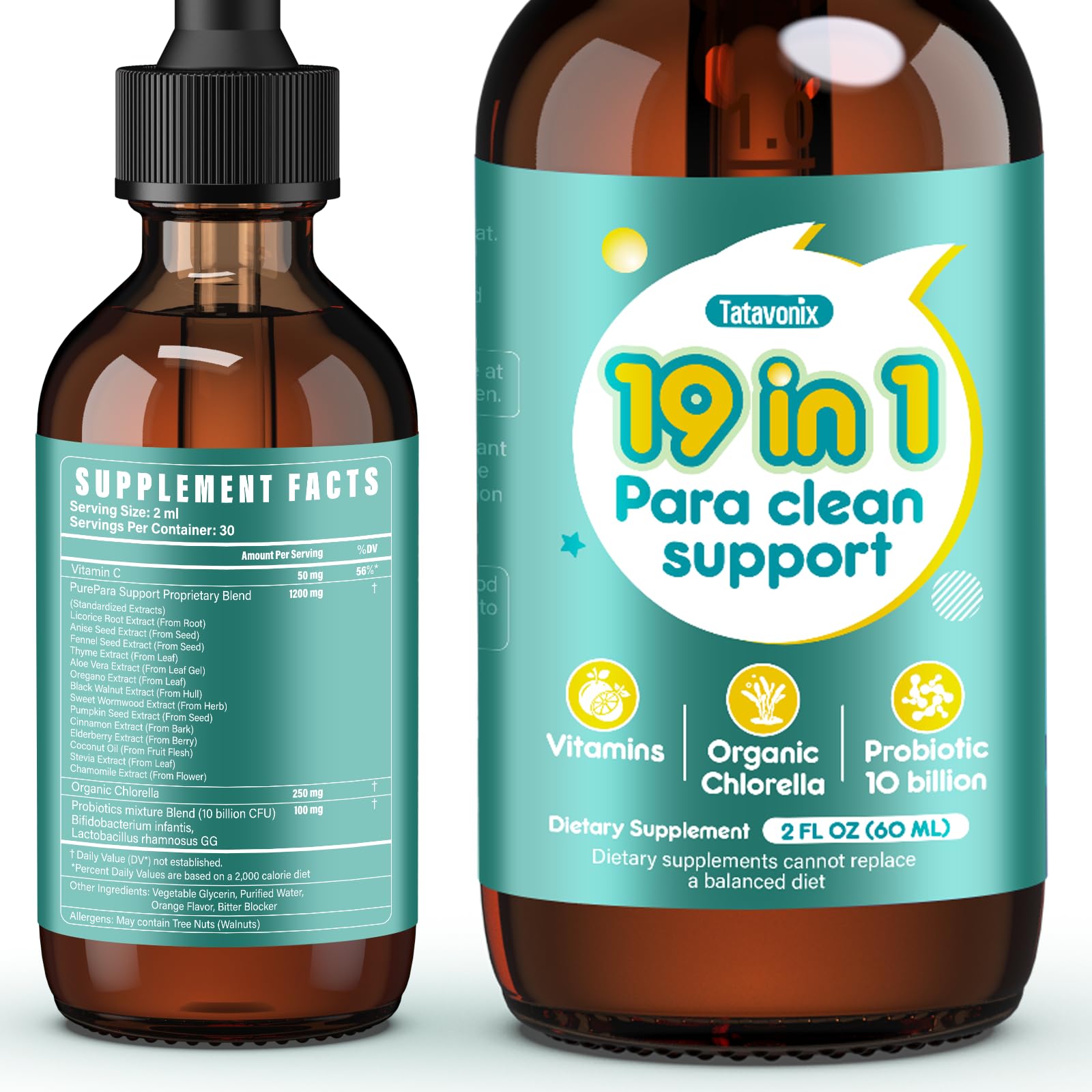 Tatavonix 19-in-1 herbal gut cleanse bottle promotes gentle daily detox for the whole family.