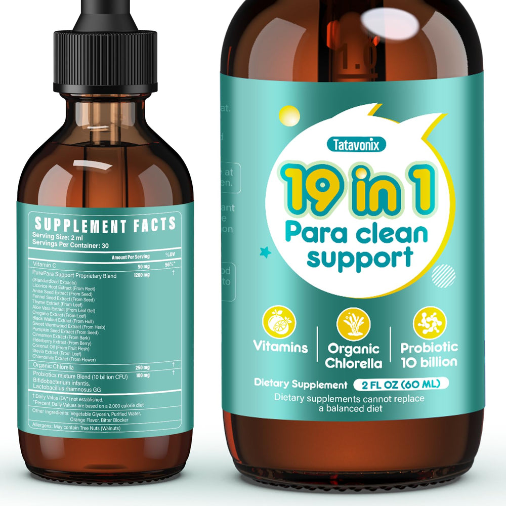 Tatavonix 19-in-1 herbal gut cleanse bottle promotes gentle daily detox for the whole family.