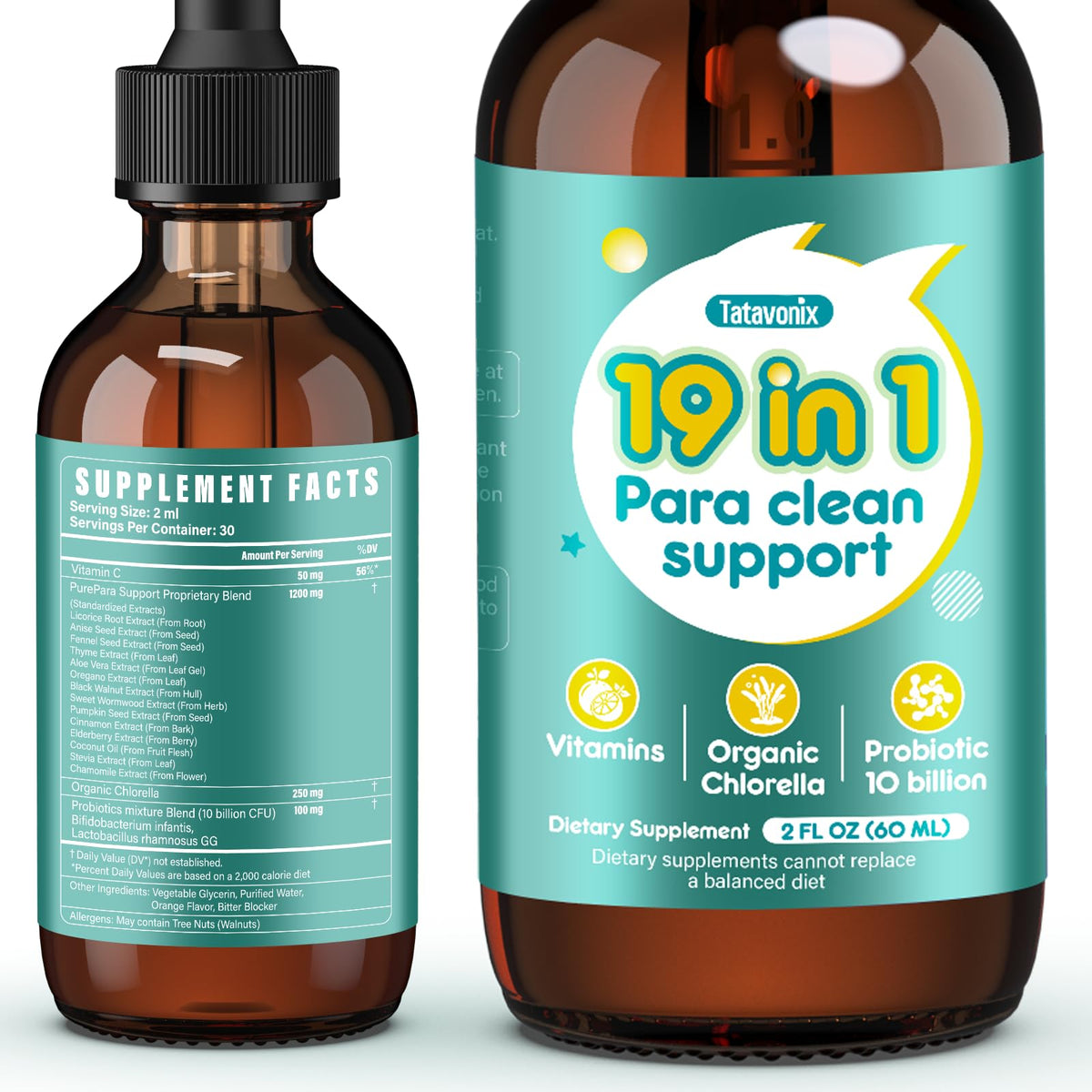 Tatavonix 19-in-1 herbal gut cleanse bottle promotes gentle daily detox for the whole family.