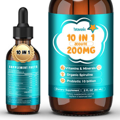 Tatavonix Zeolite Detox Drops bottle—family-friendly daily gut support.