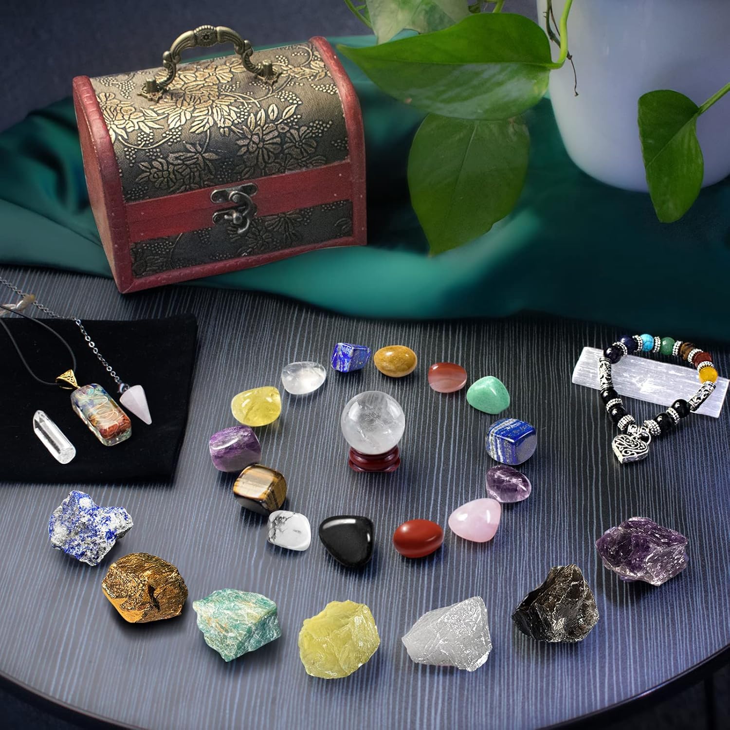 TATOODAA chakra stones kit highlighting seven energies for beginner balancing