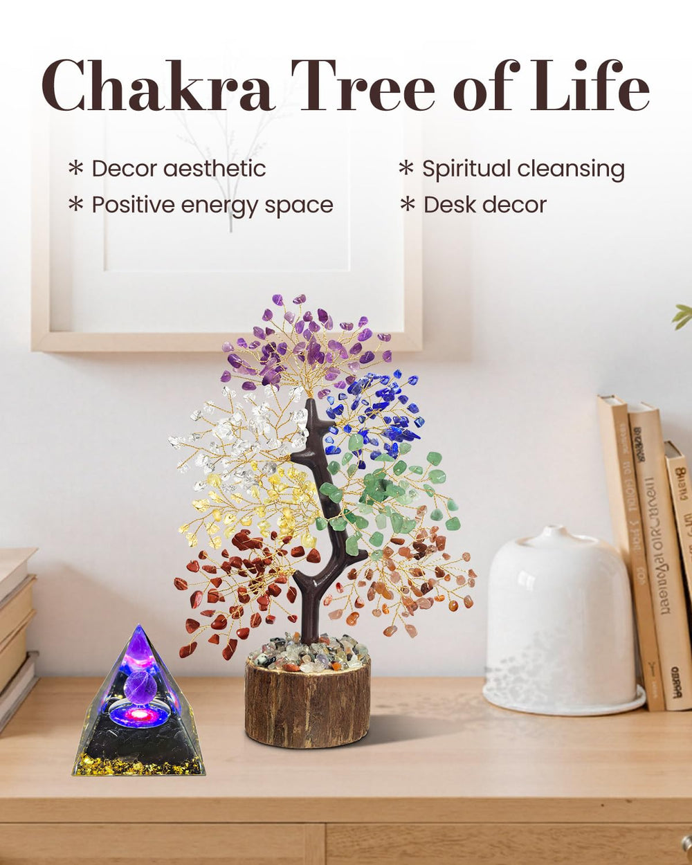 TATOODAA seven chakra crystals in vivid colors for mindful decoration