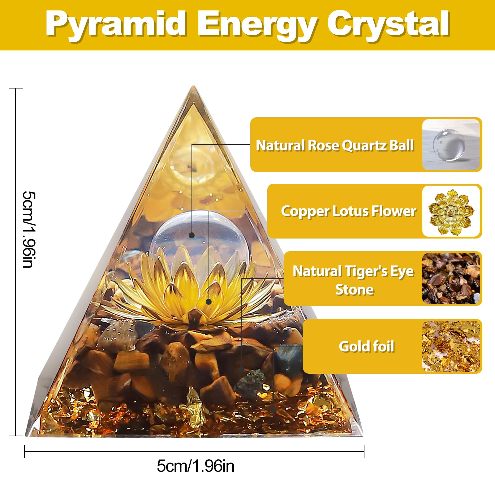 TATOODAA tiger's eye pyramid for grounding energy