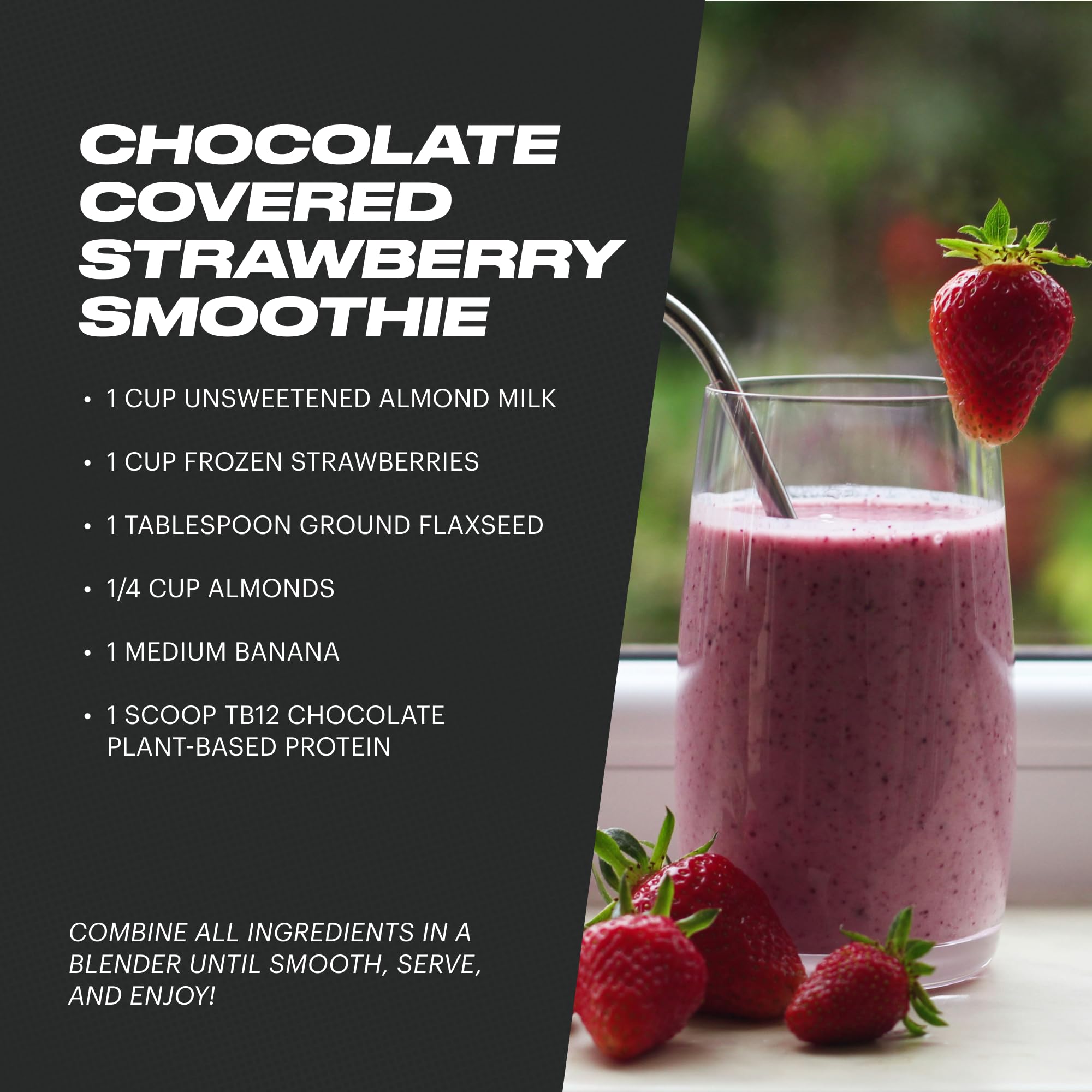 TB12 chocolate glass mixer - visually appealing shake with crisp flavor.