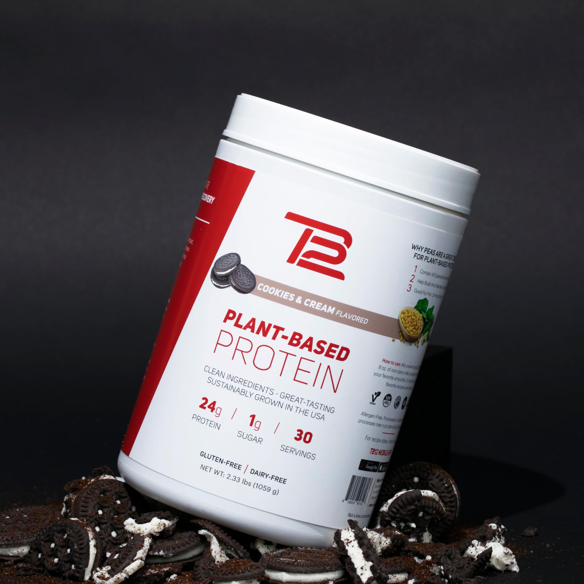 TB12 cookies and cream flavor visual suggesting premium taste