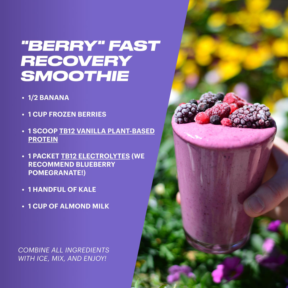 TB12 blueberry pomegranate flavor ready to sip after training