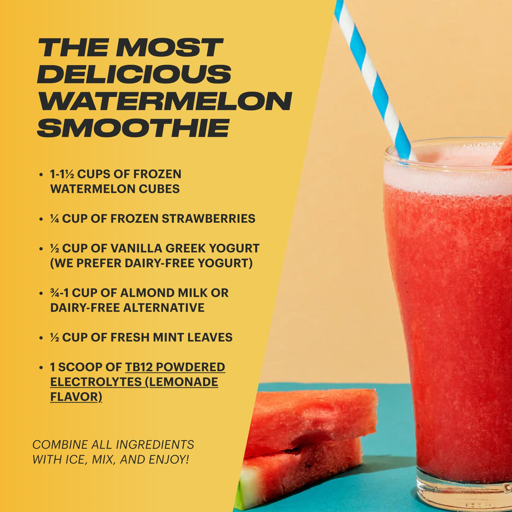 TB12 Electrolytes lemonade during a morning workout for performance-ready hydration.
