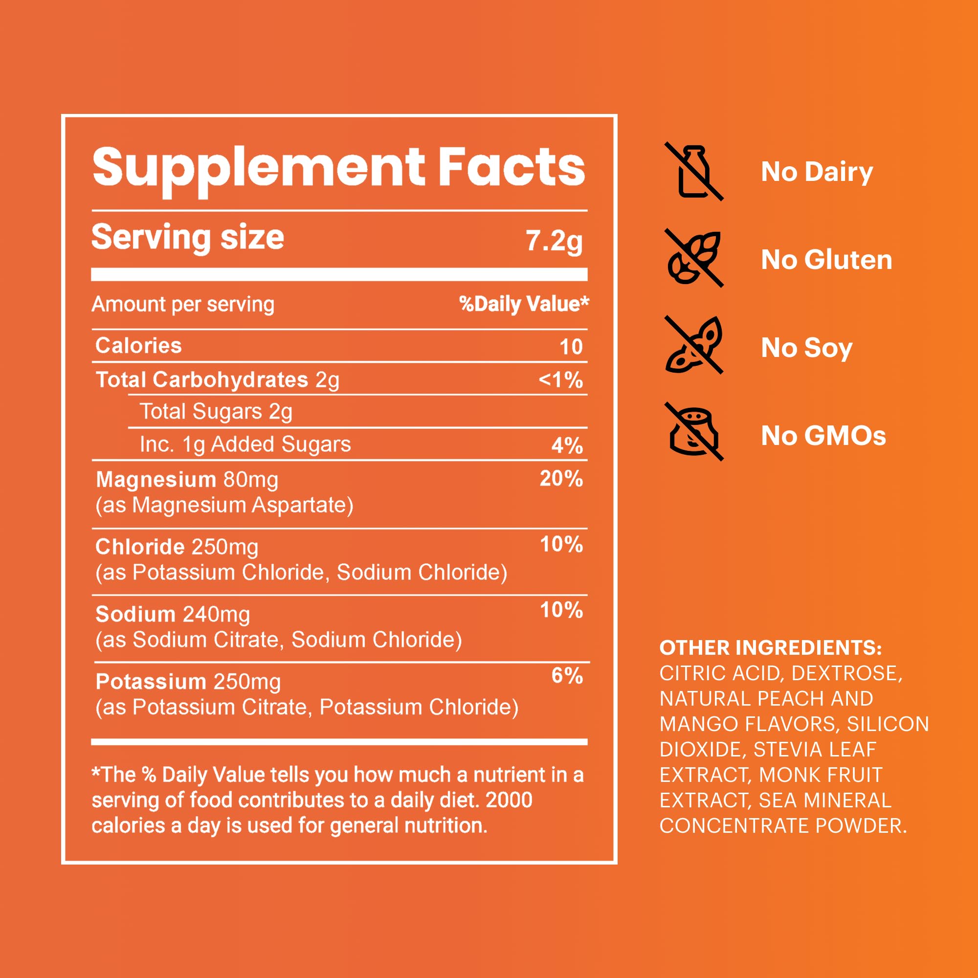 TB12 Electrolytes Peach Mango stickpack dispensing powder for quick hydration.