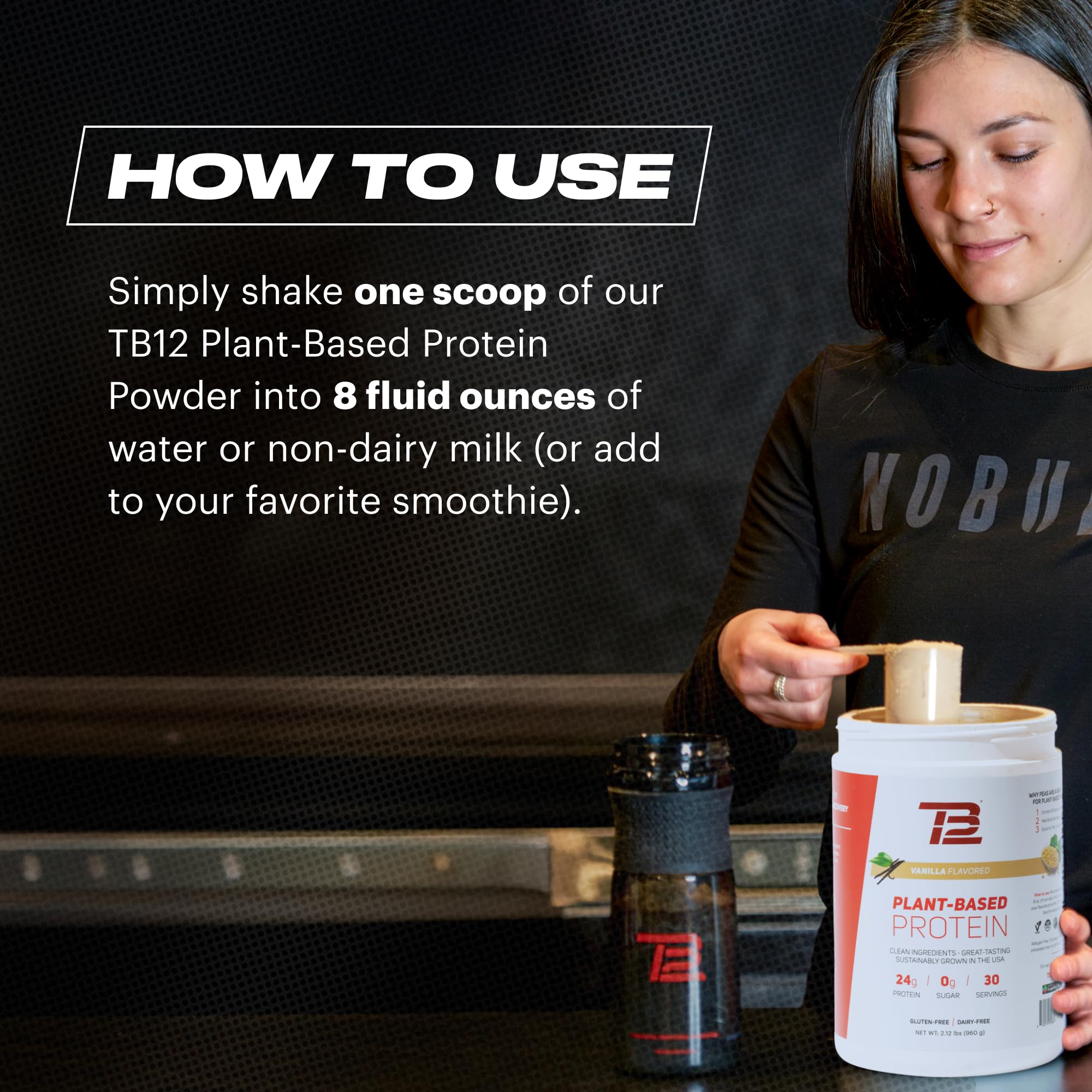TB12 vanilla protein powder mixes smoothly without clumps.