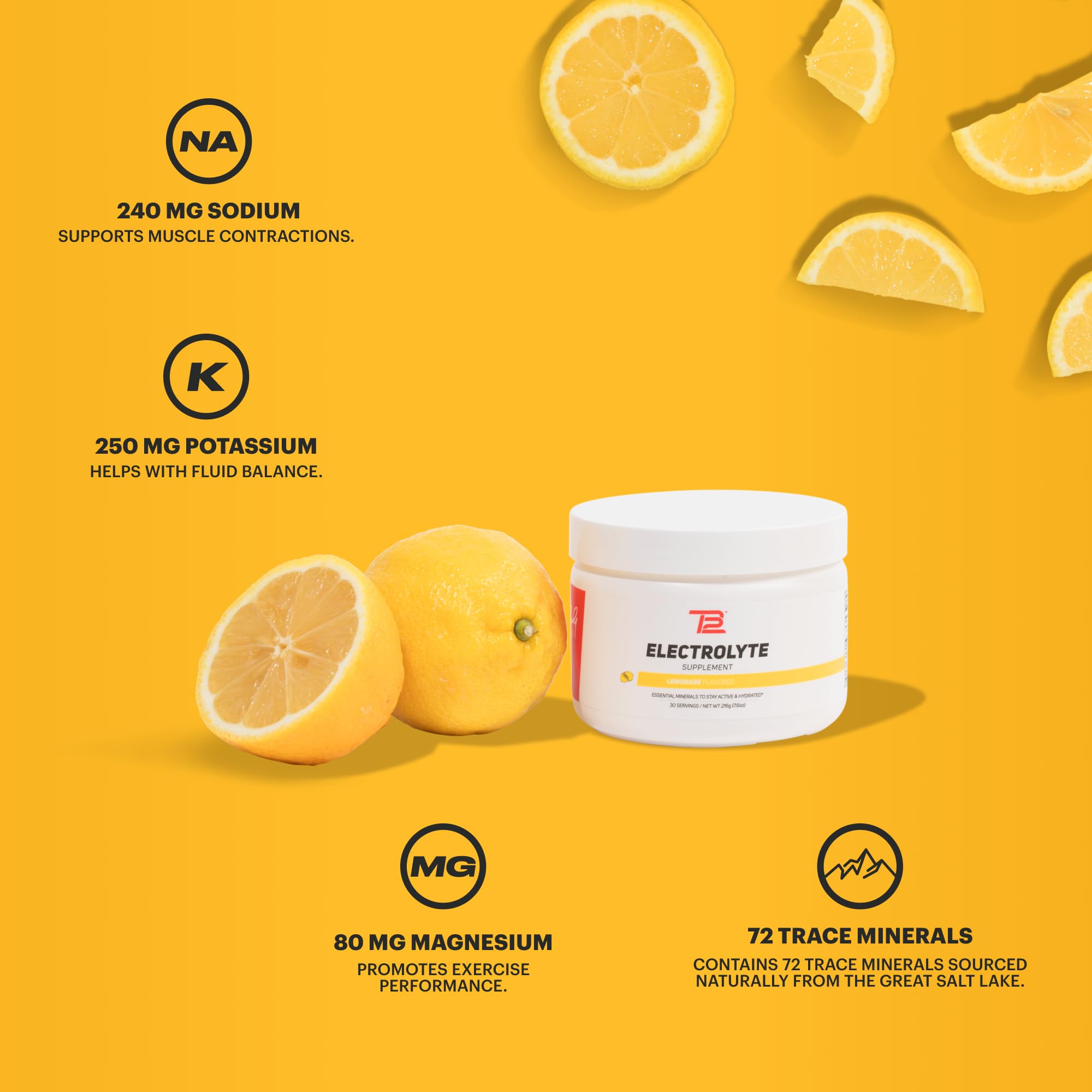 TB12 lemonade mix on countertop for on-the-go hydration moments.