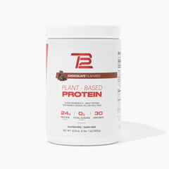 TB12 Plant Based Protein Chocolate bottle pour fuels workouts with vegan pea protein.