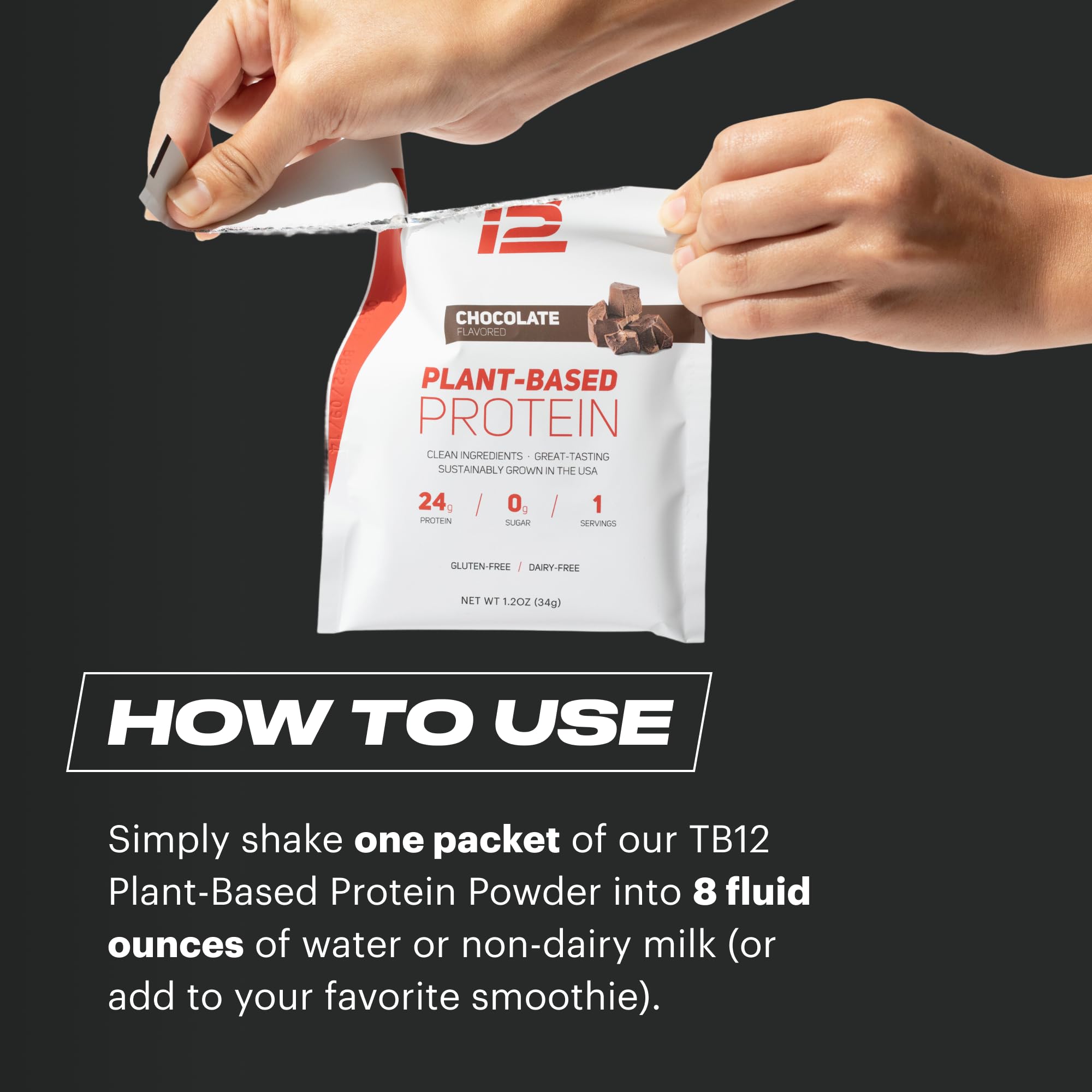 TB12 protein powder chocolate mixer - no chalk, smooth texture for shakes.