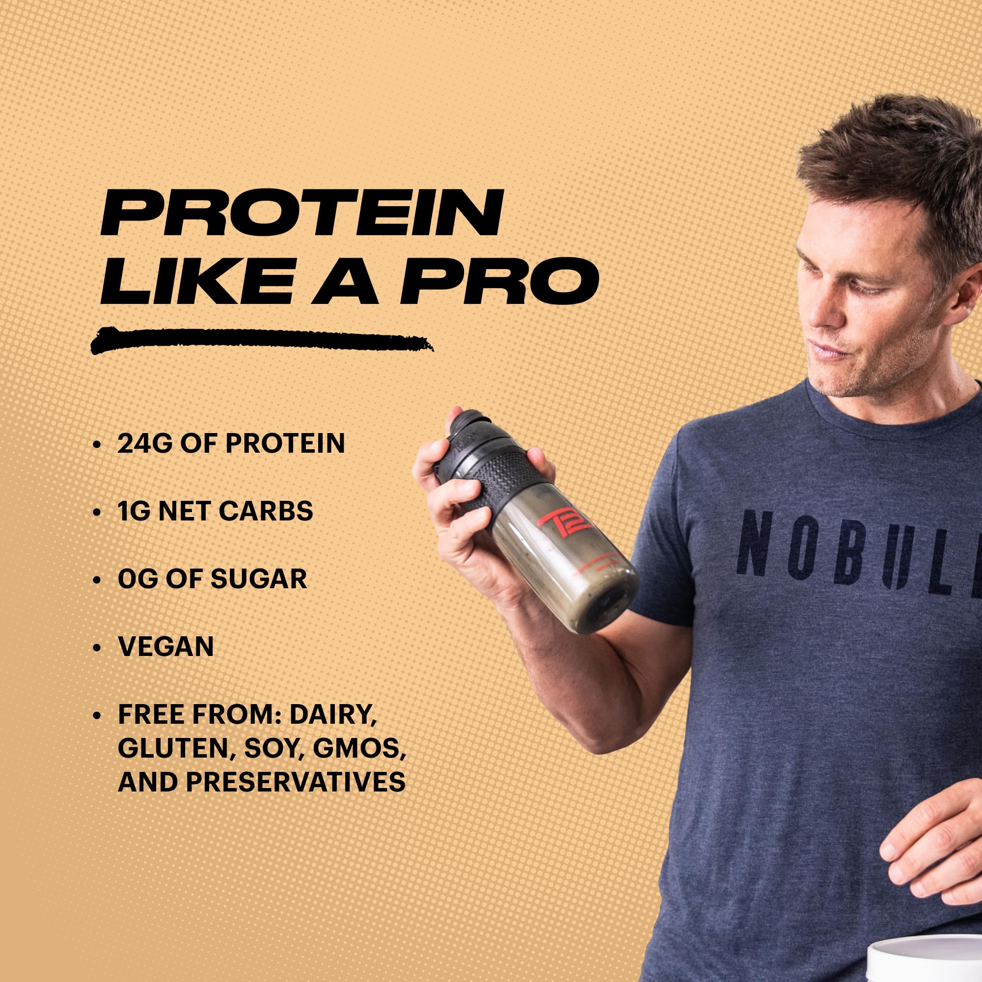 TB12 post-workout recovery shake delivers 24g protein per serving.