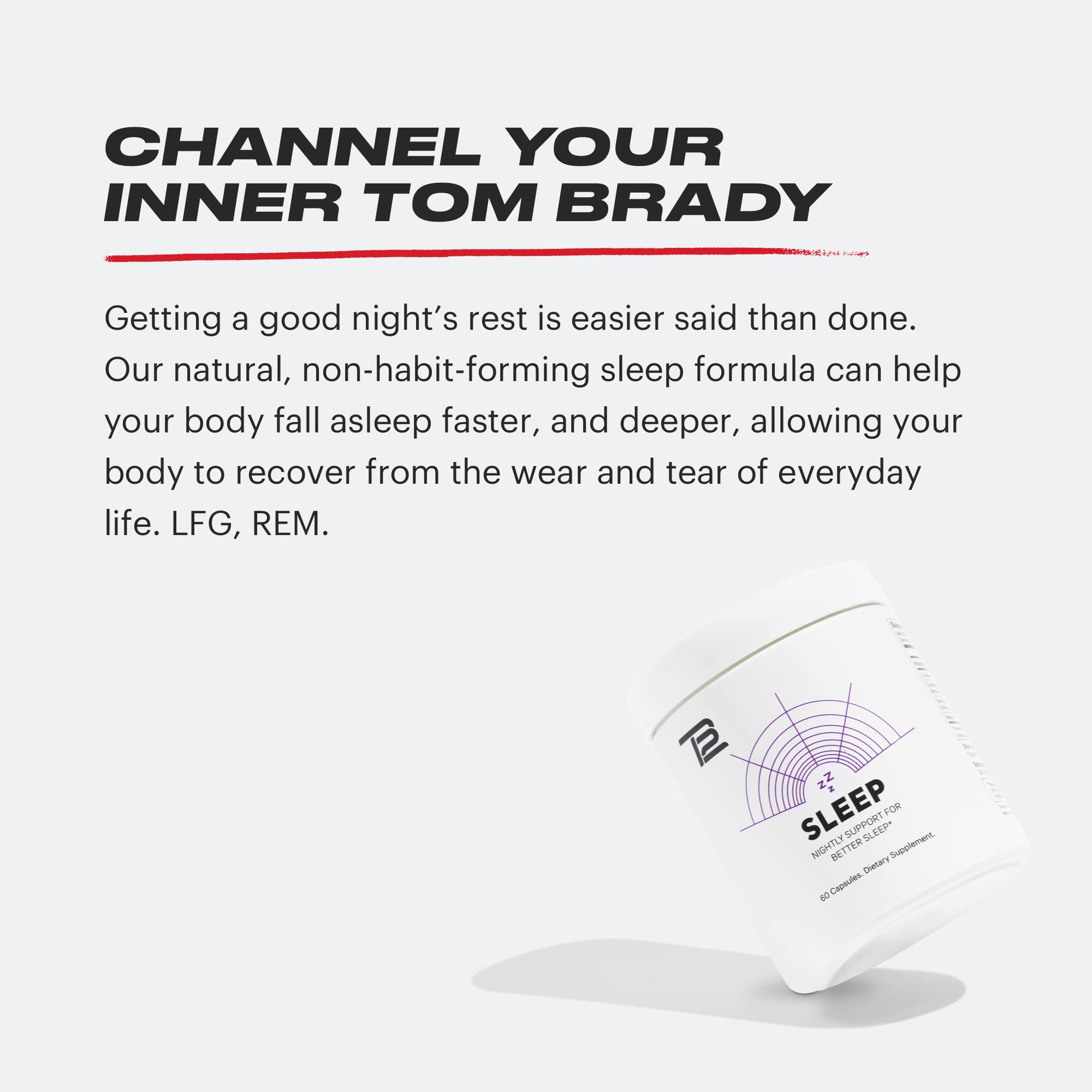 TB12 Sleep nighttime relaxation scene suggests restful evenings.