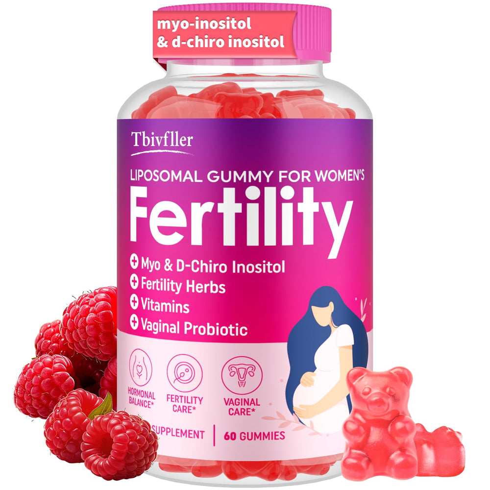 Tbivfller fertility gummies bottle on desk suggesting hormonal balance and daily wellness.