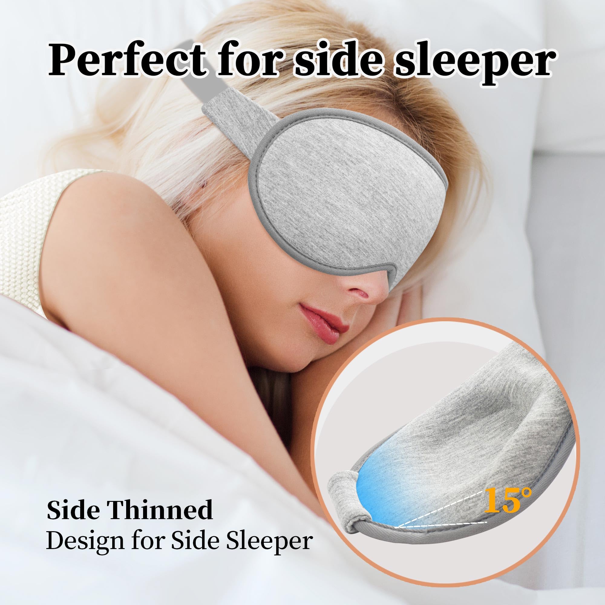 TBSMDSSSDM 2-pack sleep masks in black and gray