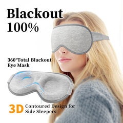 TBSMDSSSDM black sleep mask side view for side sleepers' comfort