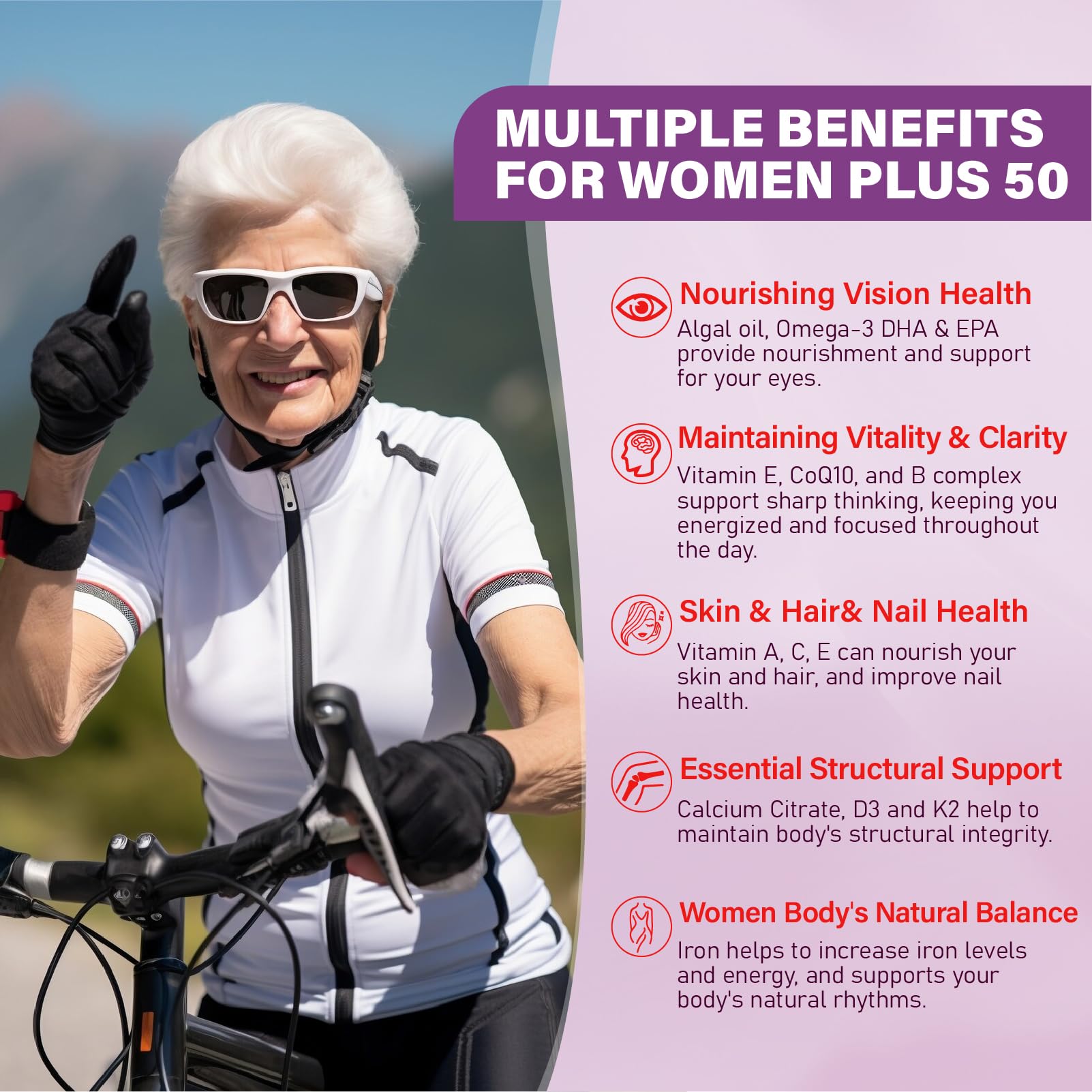 Tcemundry calcium iron zinc bottle helps nourish bones and energy levels