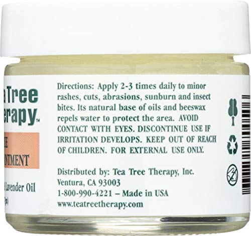 Tea Tree Therapy antiseptic ointment texture closeup shows rich, fast-absorbing application.