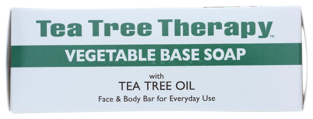 Tea Tree Therapy soap leaves skin clean and refreshed after use.