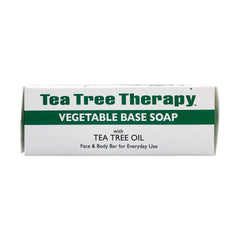 Tea Tree Therapy soap partial view on sink for everyday use.